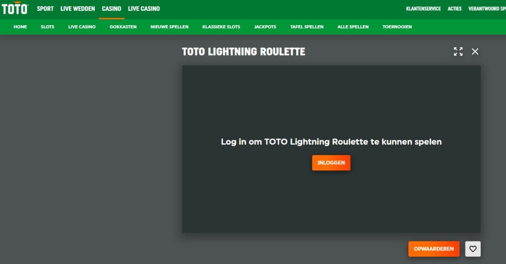 Lightning Roulette Toto